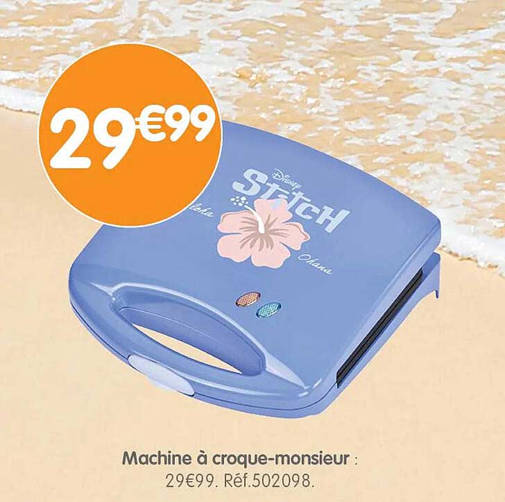 Machine à croque-monsieur : 29€99. Réf.502098