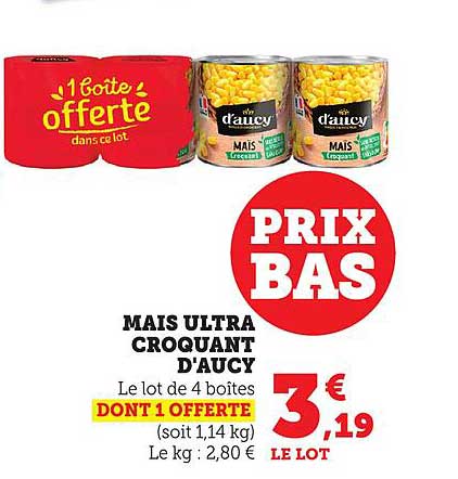 MAIS ULTRA CROQUANT D'AUCY - Le lot de 4 boîtes DONT 1 OFFERTE
