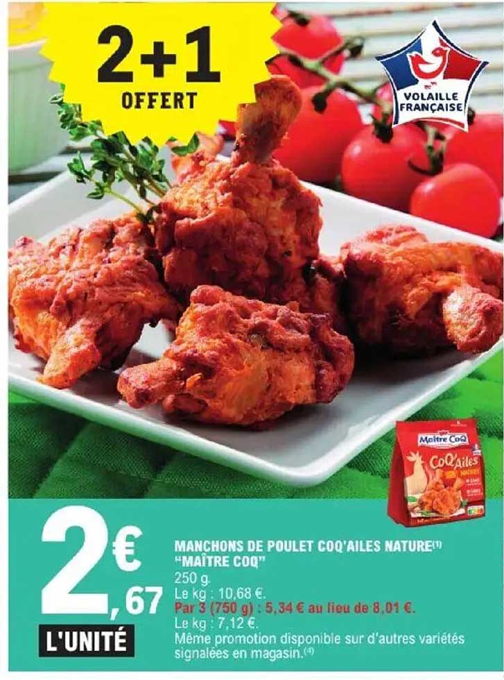 MANCHONS DE POULET COQ’AILLES NATURE "MAÎTRE COQ"