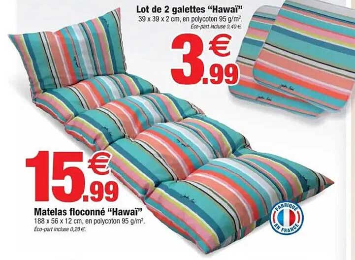 Matelas floconné "Hawaï"