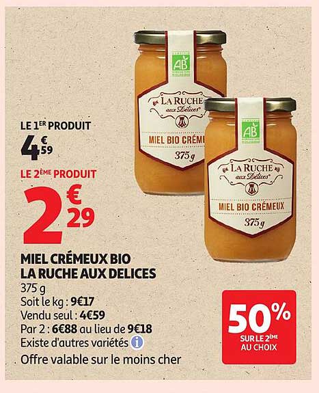 MIEL CRÉMEUX BIO LA RUCHE AUX DELICES