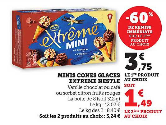 MINIS CONES GLACES EXTREME NESTLE