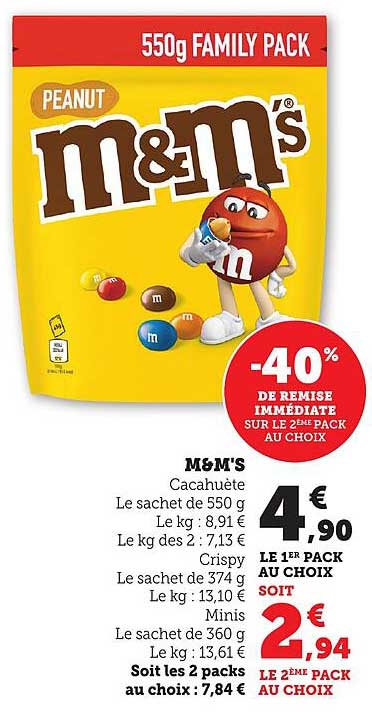 M&M'S Cacahuète 550g Family Pack