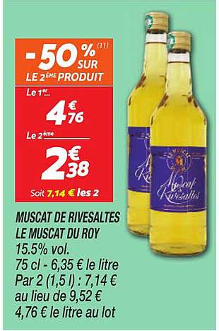MUSCAT DE RIVESALTES LE MUSCAT DU ROY 15.5% vol.