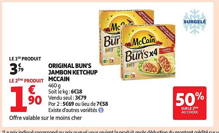 ORIGINAL BUN'S JAMBON KETCHUP MCCAIN
