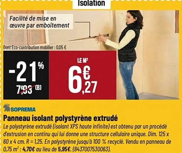 Panneau isolant polystyrène extrudé