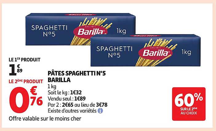 PÂTES SPAGHETTI N°5 BARILLA