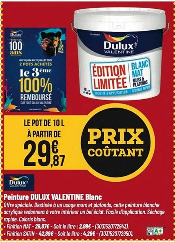 Peinture DULUX VALENTINE Blanc