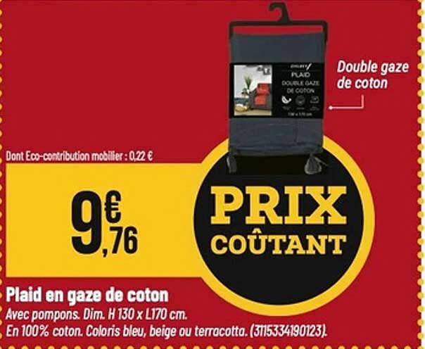 Plaid en gaze de coton