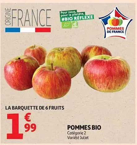 Pommes Bio - Catégorie 2 - Variété Juliet