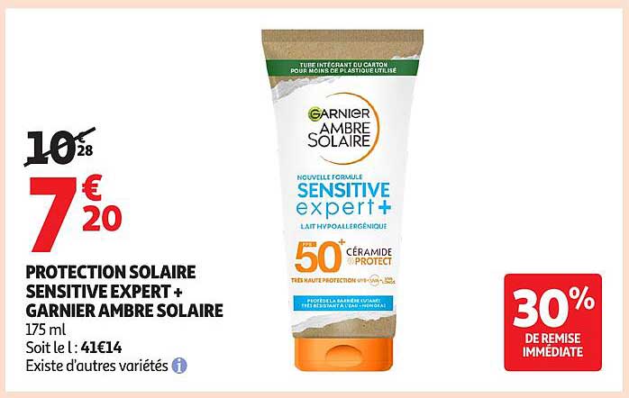PROTECTION SOLAIRE SENSITIVE EXPERT + GARNIER AMBRE SOLAIRE