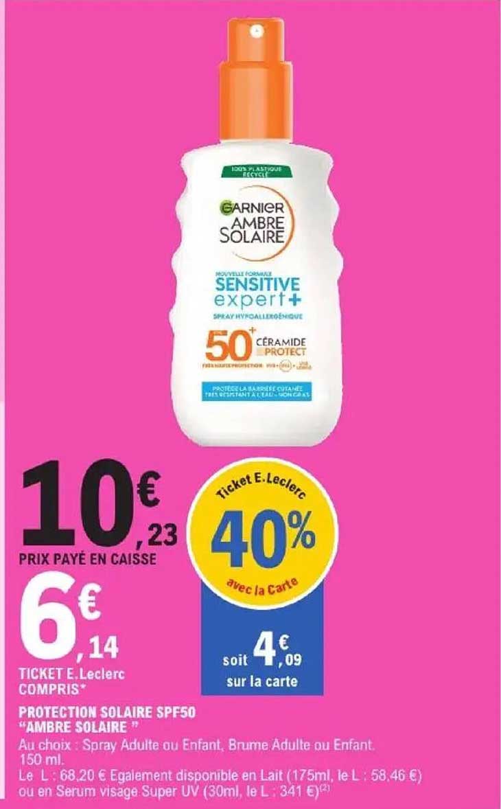 PROTECTION SOLAIRE SPF50 “AMBRE SOLAIRE”