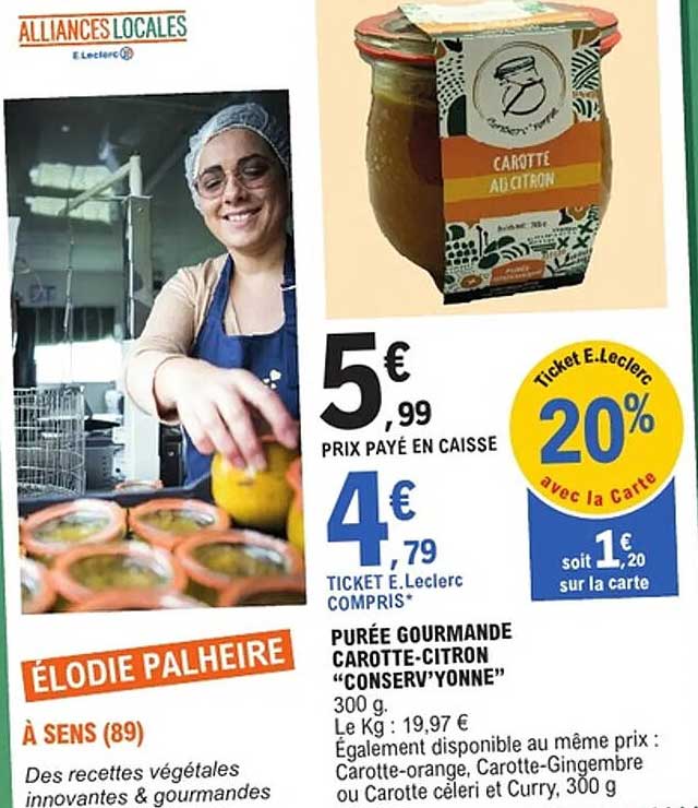 Purée gourmande Carotte-Citron "Conserv'Yonne"