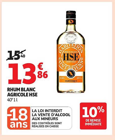 RHUM BLANC AGRICOLE HSE