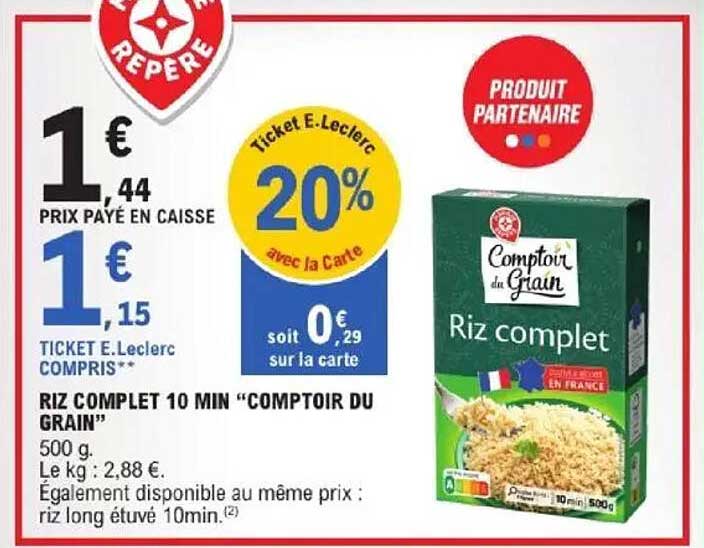 RIZ COMPLET 10 MIN "COMPTOIR DU GRAIN"