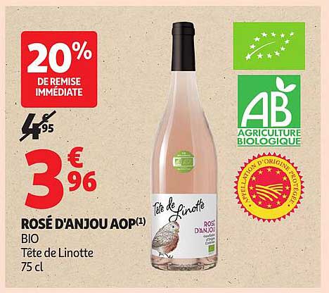 ROSÉ D'ANJOU AOP(1) BIO Tête de Linotte 75 cl
