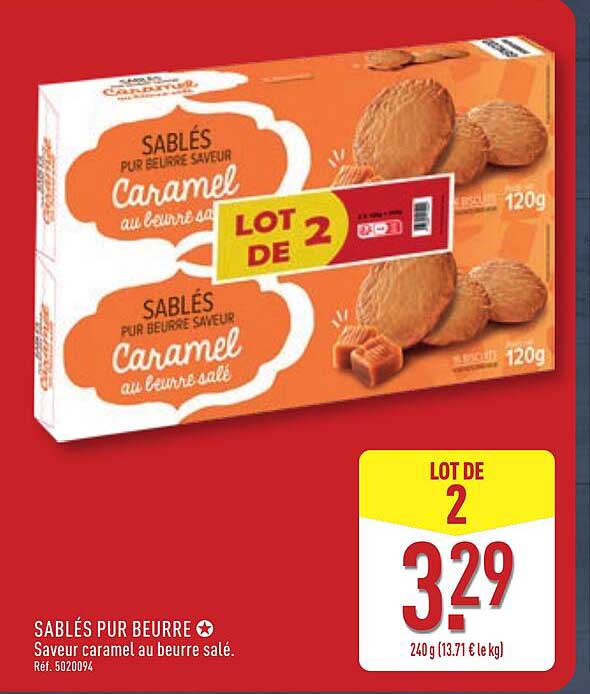 SABLÉS PUR BEURRE Saveur caramel au beurre salé