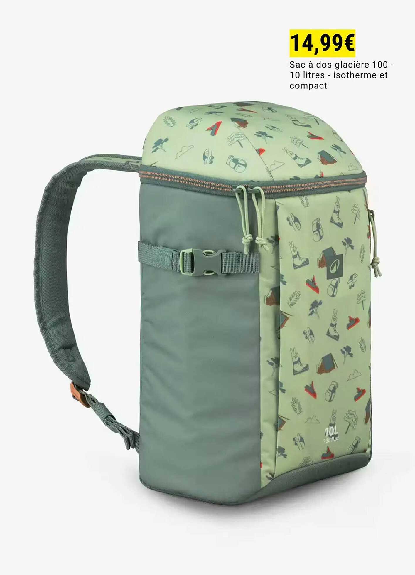 Sac à dos glacière 100 - 10 litres - isotherme et compact