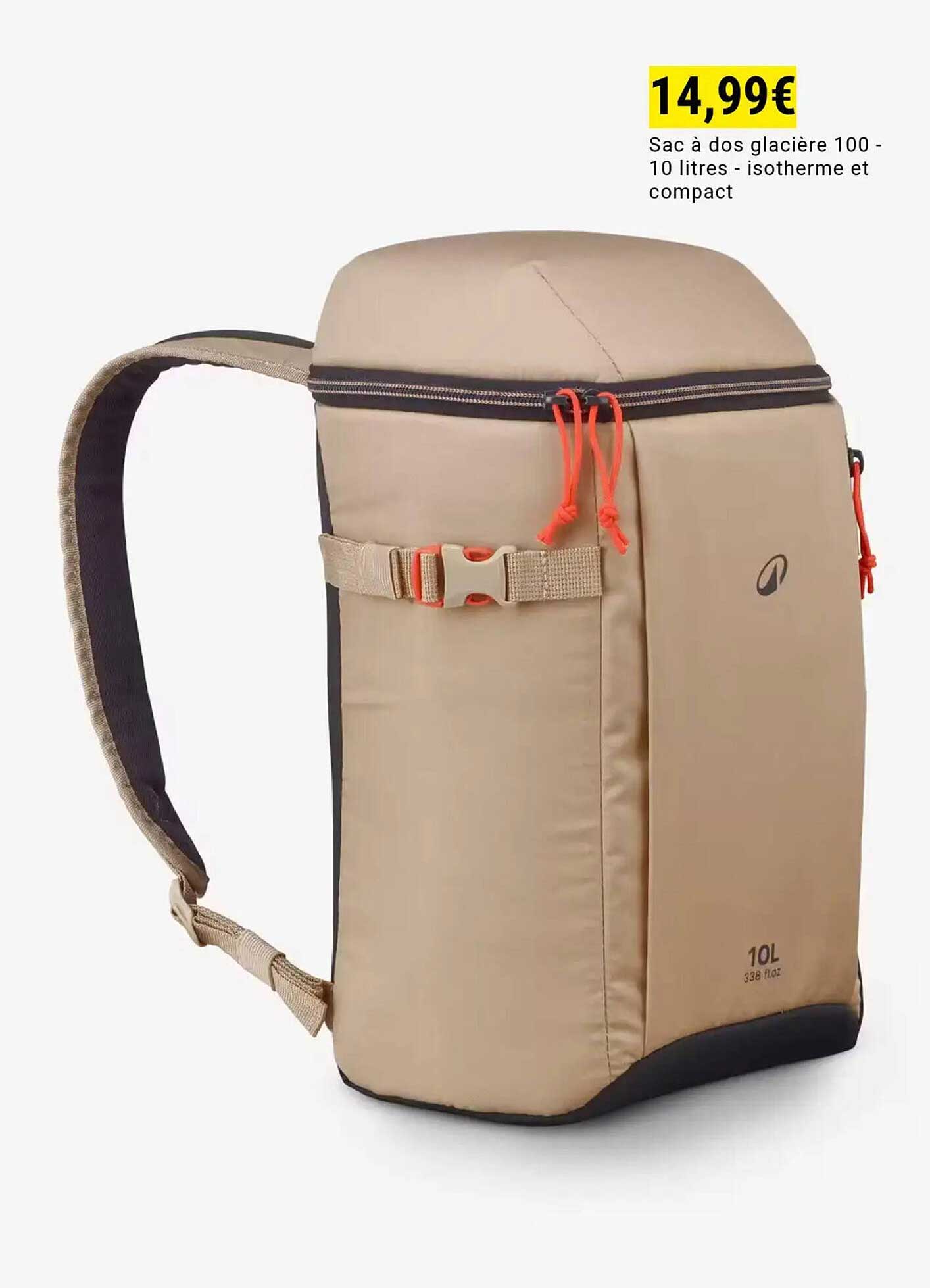 Sac à dos glacière 100 - 10 litres - isotherme et compact