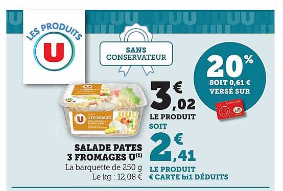 SALAD PÂTES 3 FROMAGES U