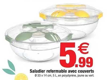 Saladier refermable avec couverts