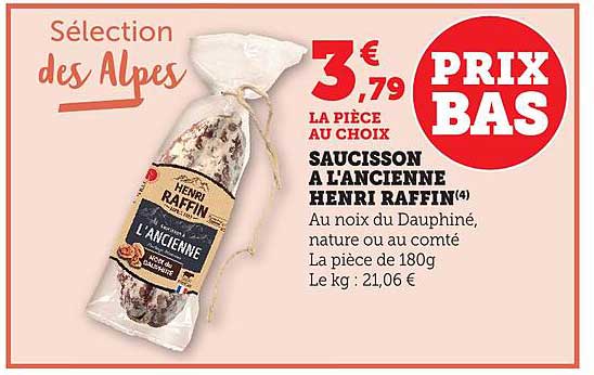 SAUCISSON À L'ANCIENNE HENRI RAFFIN