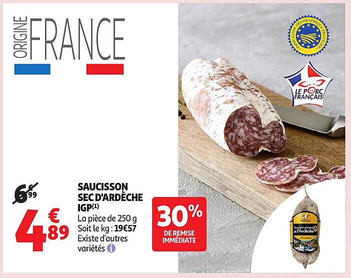 SAUCISSON SEC D'ARDECHE IGP