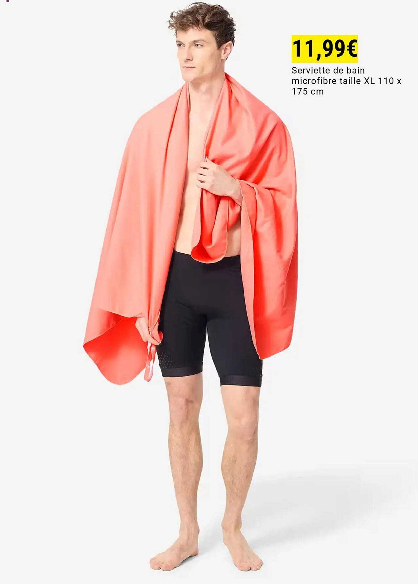 Serviette de bain microfibre taille XL 110 x 175 cm