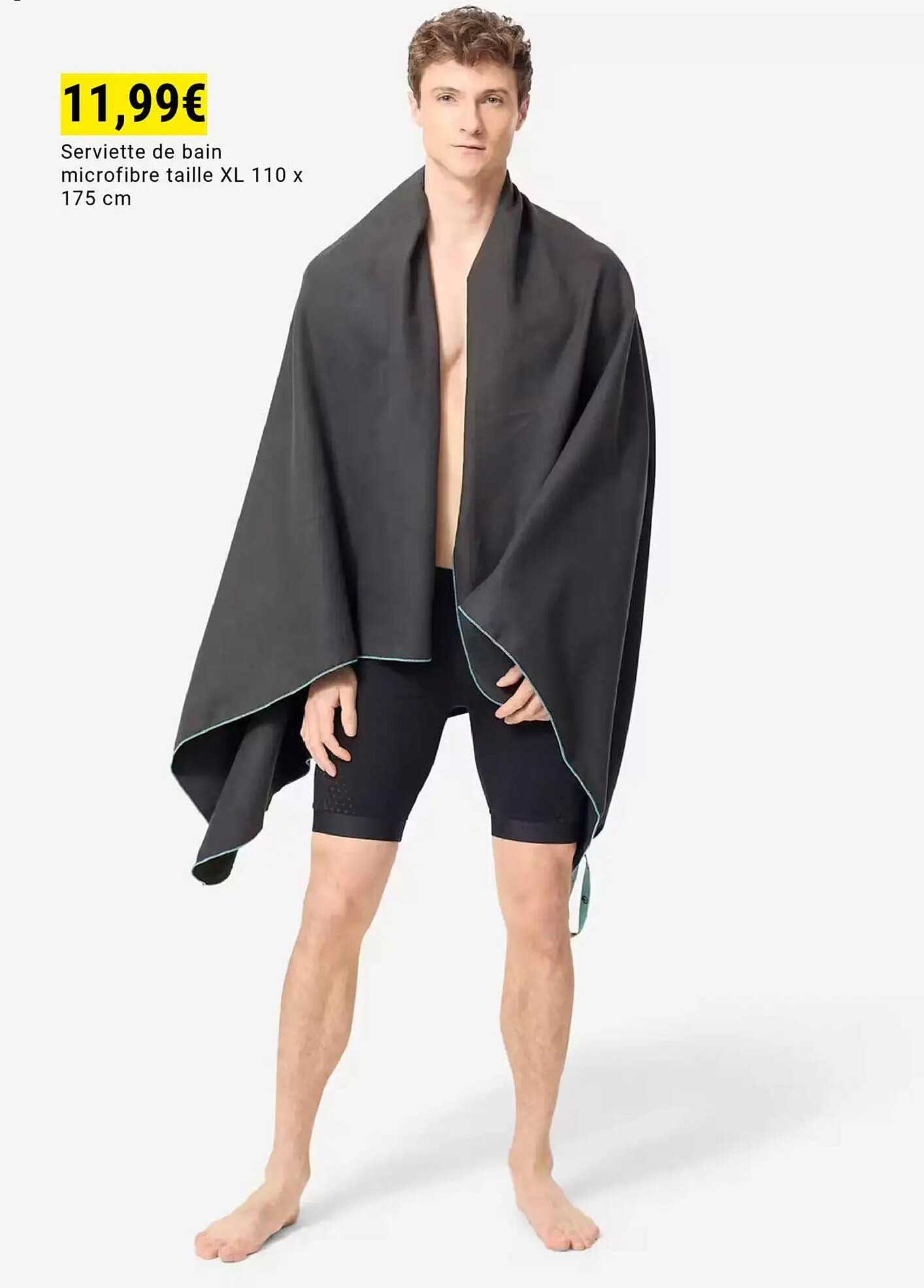 Serviette de bain microfibre taille XL 110 x 175 cm