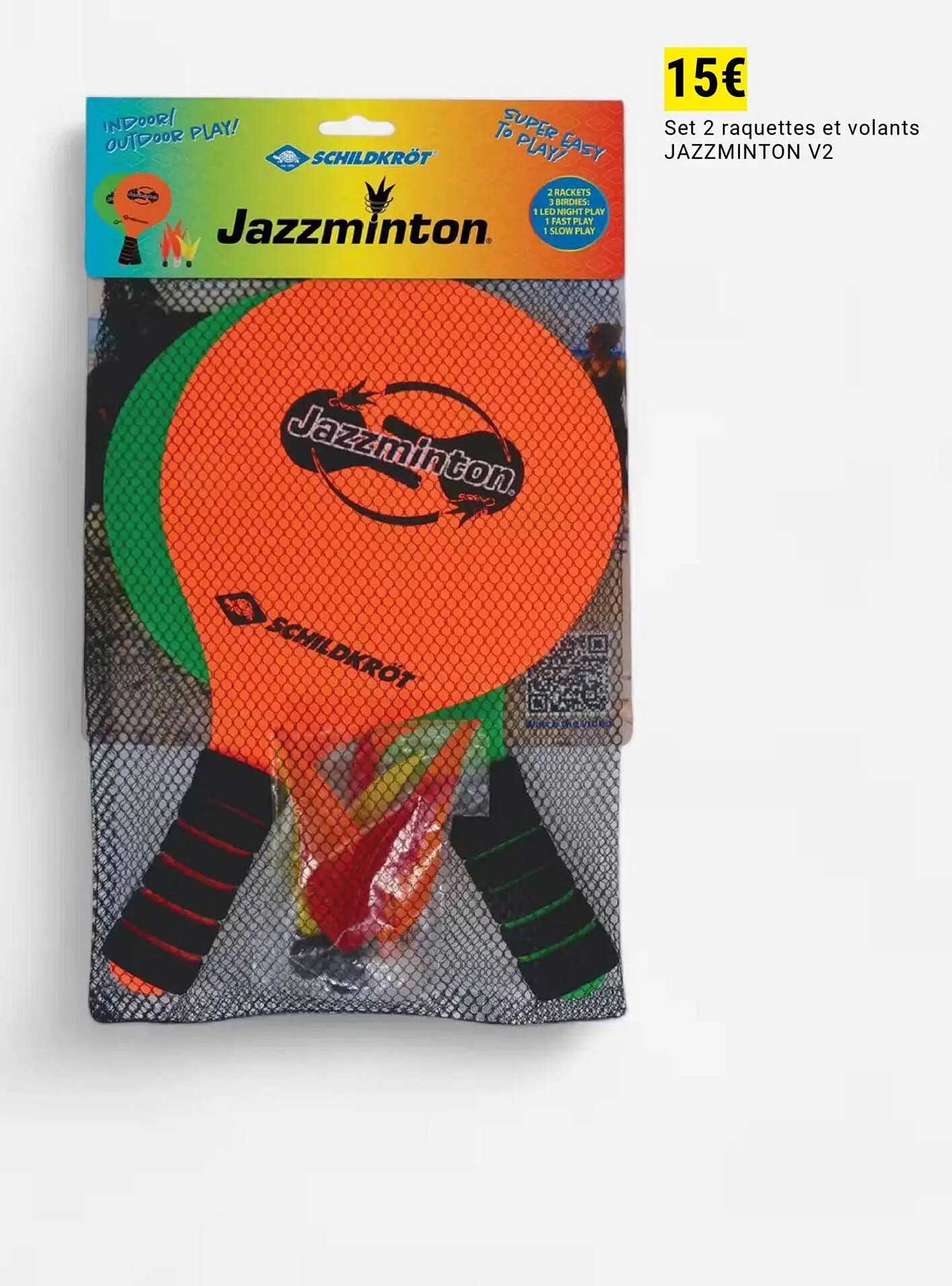 Set 2 raquettes et volants JAZZMINTON V2