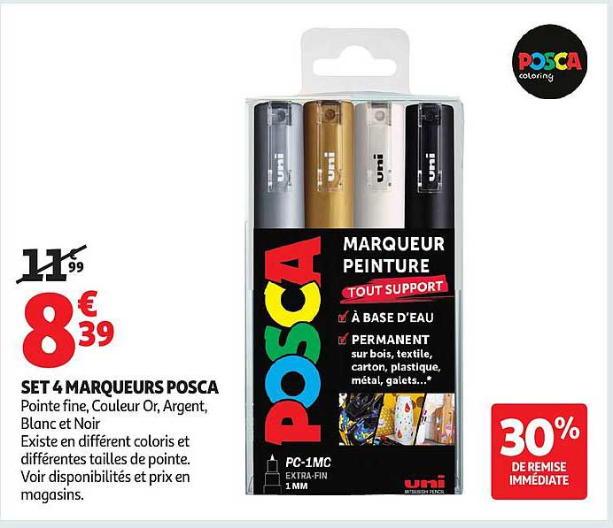 SET 4 MARQUEURS POSCA