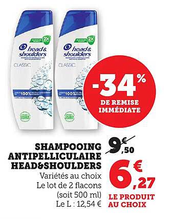 SHAMPOOING ANTIPELLICULAIRE HEAD&SHOULDERS