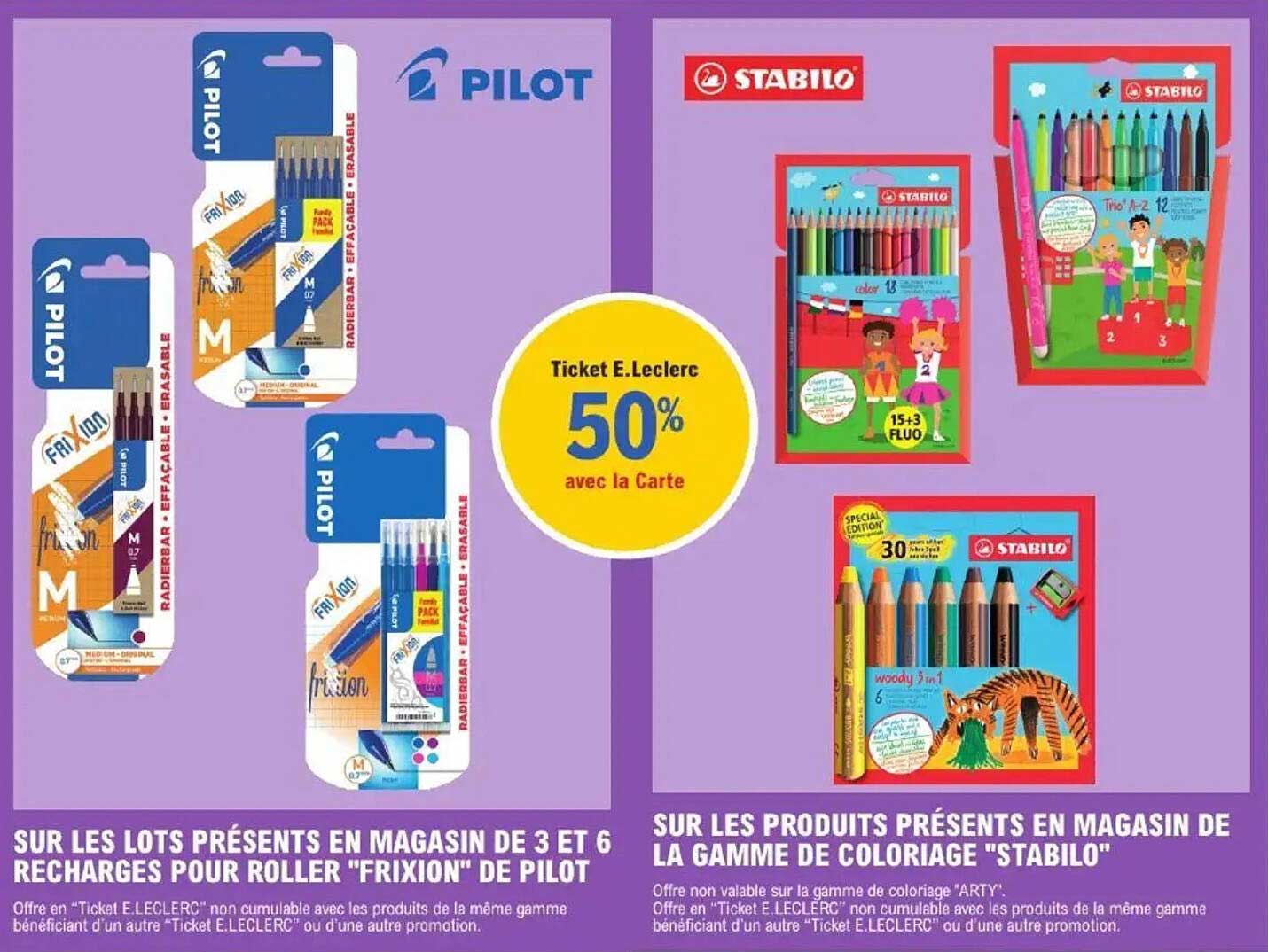 SUR LES LOTS PRÉSENTS EN MAGASIN DE 3 ET 6 RECHARGES POUR ROLLER "FRIXION" DE PILOT