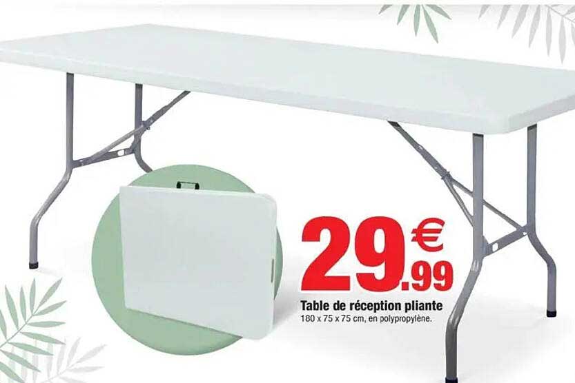Table de réception pliante