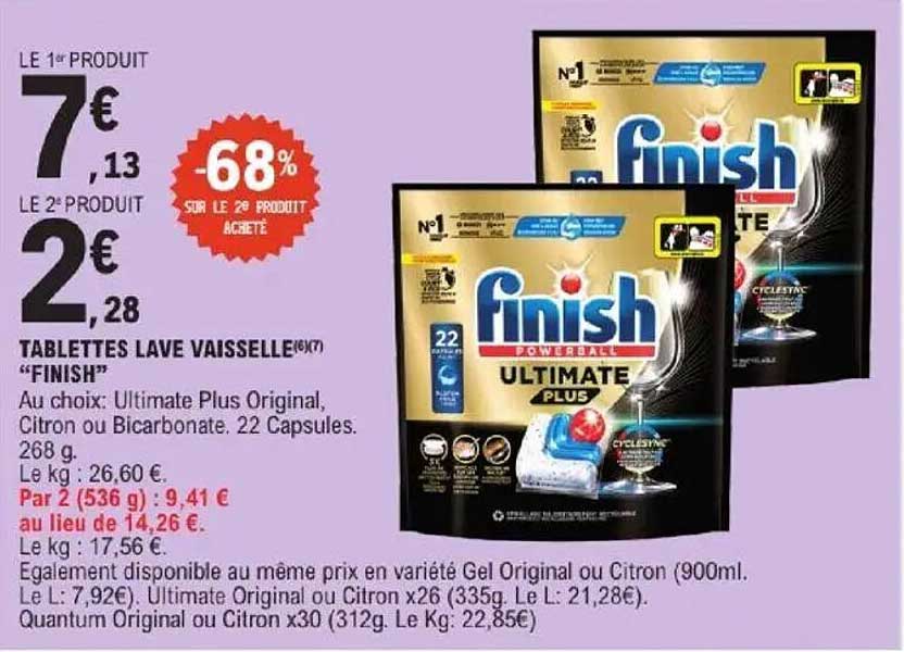 TABLETTES LAVE VAISSELLE "FINISH"