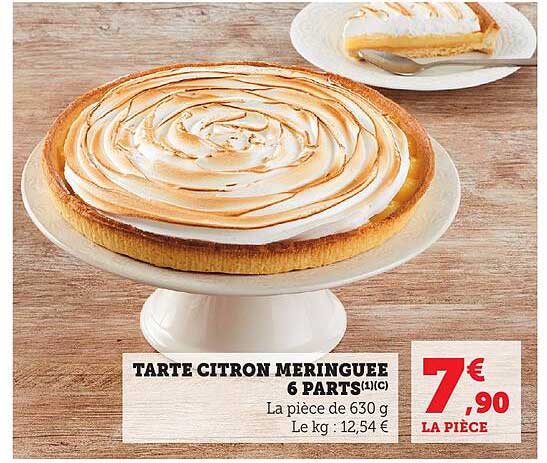 TARTE CITRON MERINGUEE 6 PARTS