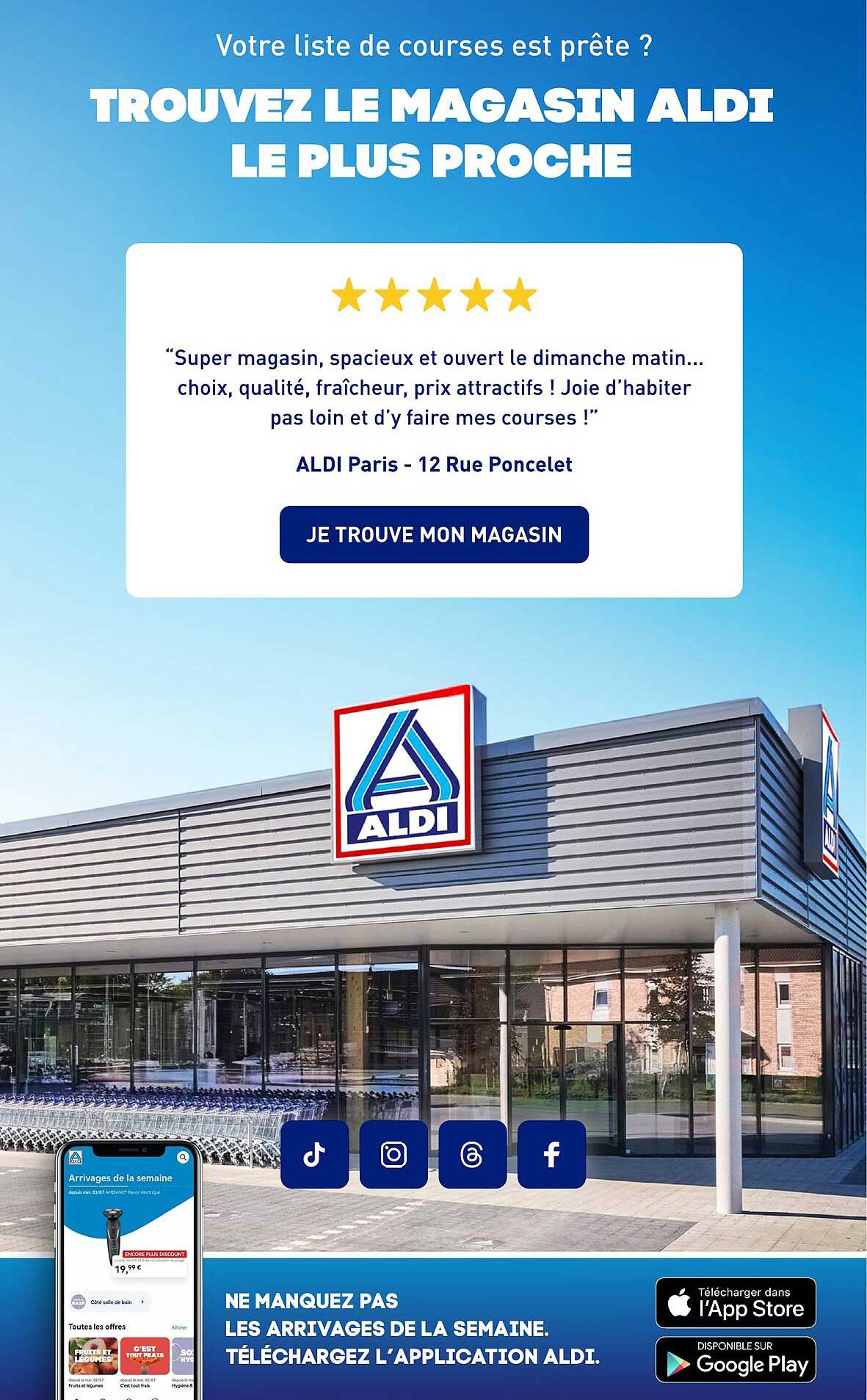 Trouver le magasin ALDI le plus proche