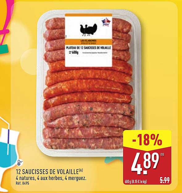 12 saucisses de volaille