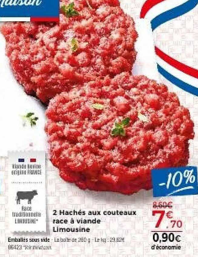 2 Hachés aux couteaux race à viande limousine