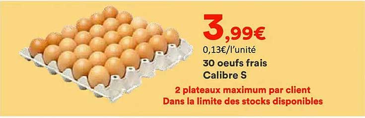 30 oeufs frais Calibre S