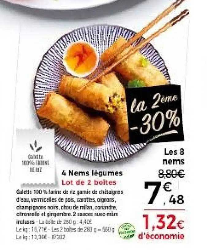 4 Nems légumes Lot de 2 boîtes
