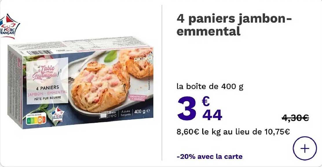 4 paniers jambon-emmental