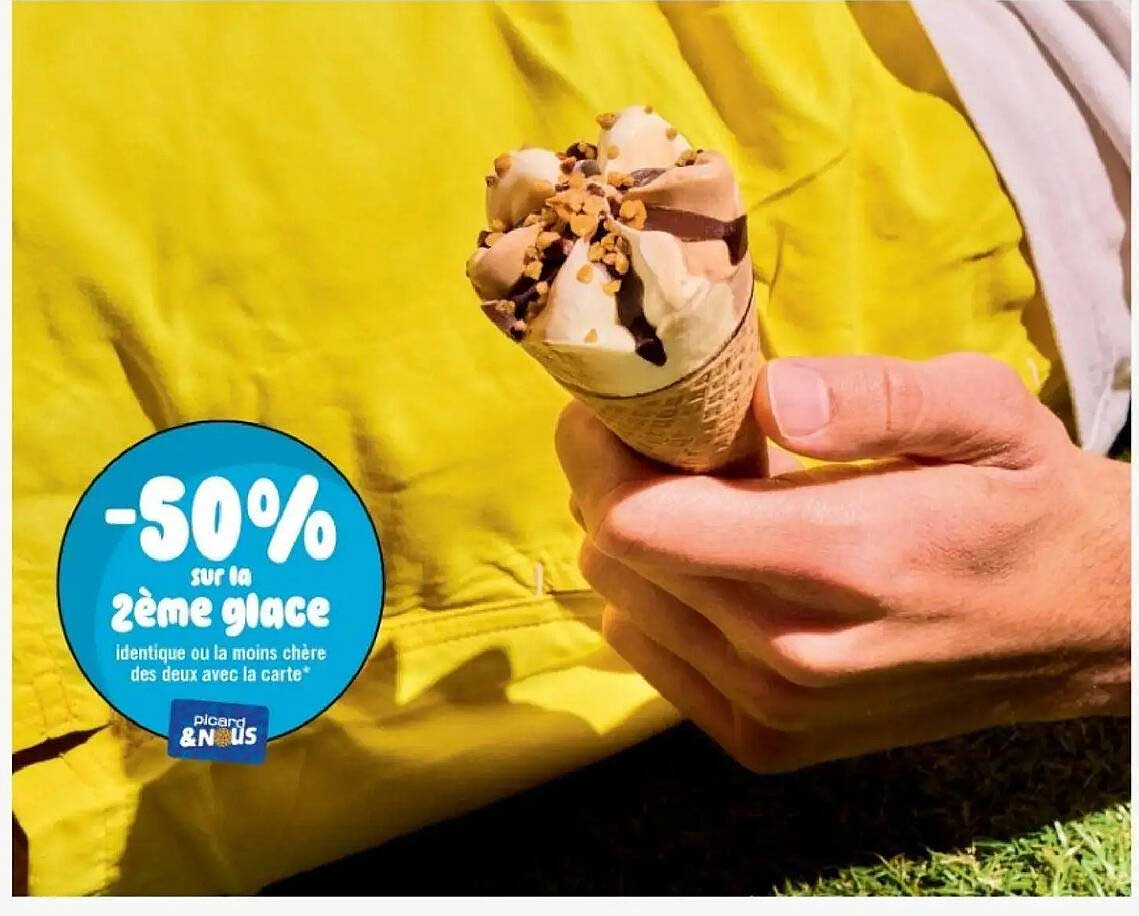 -50% sur la 2ème glace identique ou la moins chère des deux avec la carte*