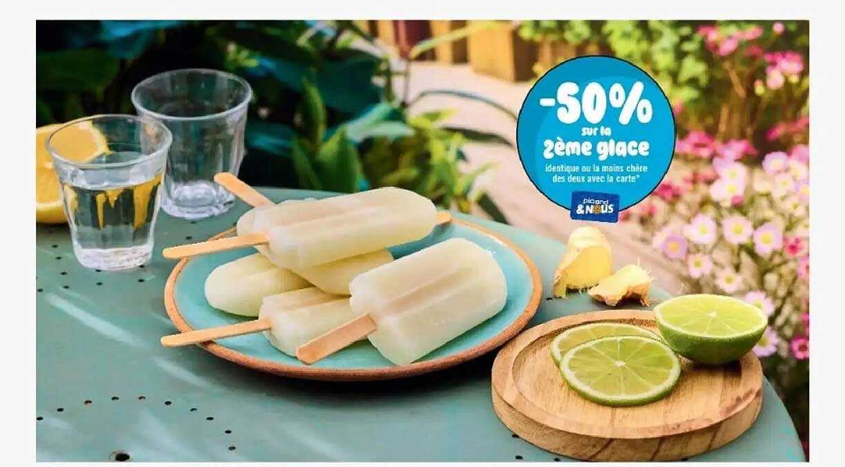 -50% sur la 2ème glace identique ou la moins chère des deux avec la carte*