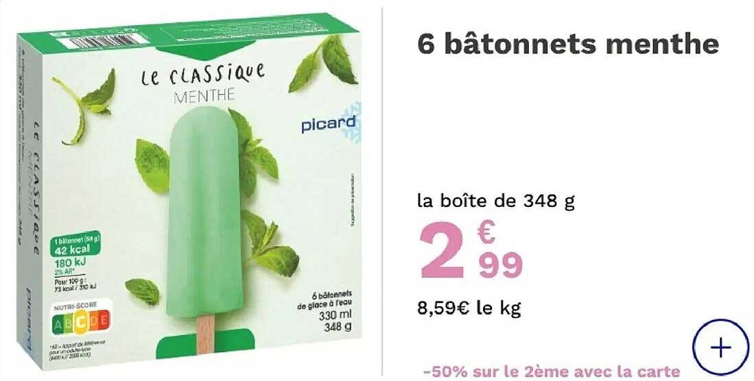 6 bâtonnets menthe