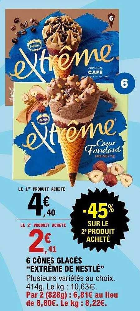6 CÔNES GLACÉS “EXTRÊME DE NESTLÉ”