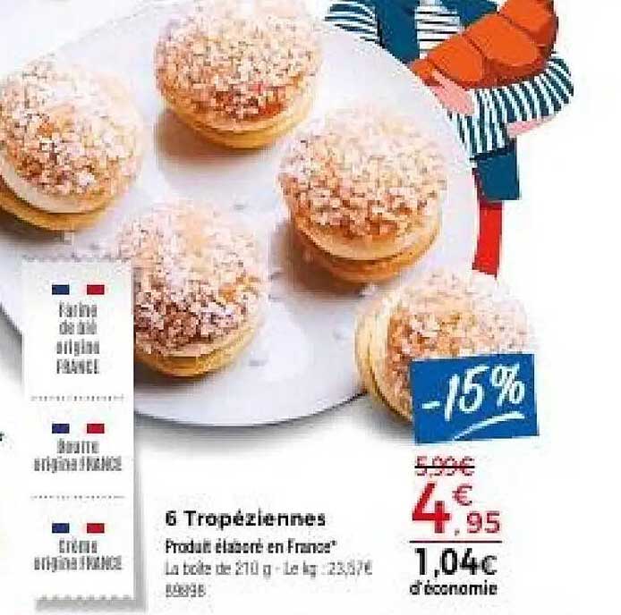 6 Tropéziennes Produits élaborés en France* La boîte de 270 g - Le lot : 26,92 €