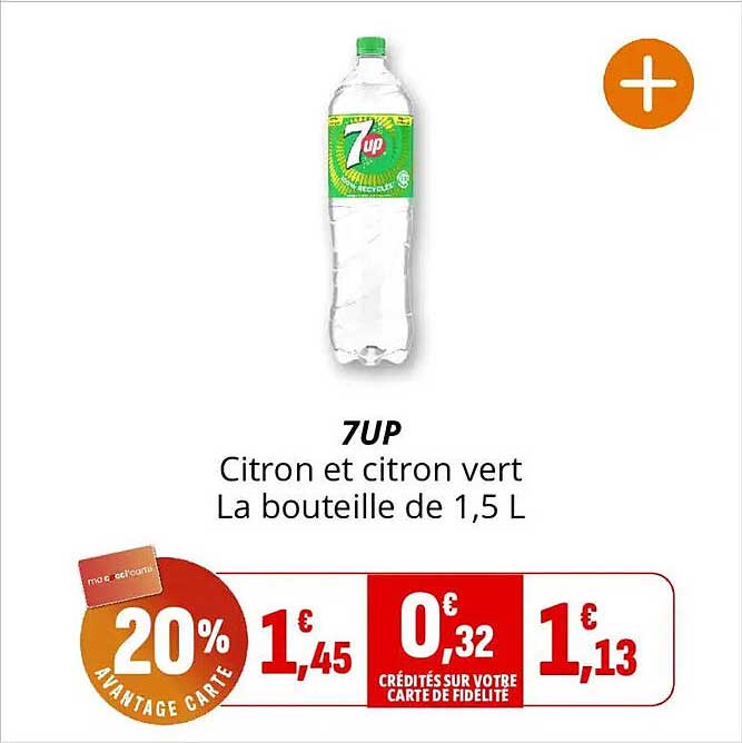 7UP Citron et citron vert La bouteille de 1,5 L
