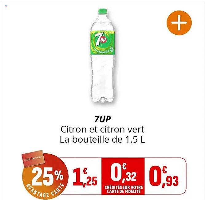 7UP Citron et citron vert La bouteille de 1,5 L
