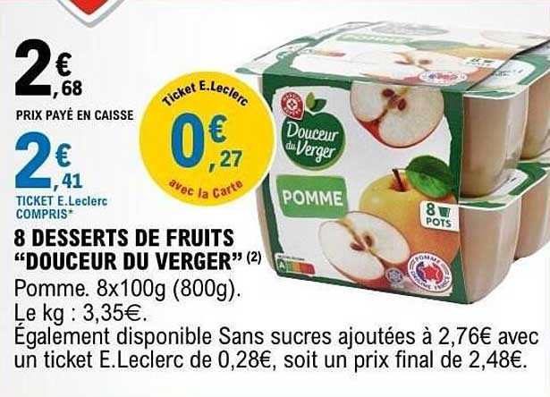 8 DESSERTS DE FRUITS “DOUCEUR DU VERGER”
